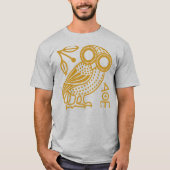 Schets van de Atheense Owl van de oude Griekse mun T-shirt (Voorkant)