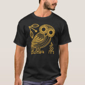 Schets van de Atheense Owl van de oude Griekse mun T-shirt (Voorkant)