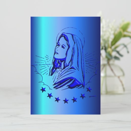 Schets van de "Blessed Mary" in Blue (Staand voorkant)