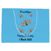 Schets van de cartoon van de reuzenluipaard groot cadeauzakje (Achterkant)