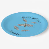 Schets van de cartoon van de reuzenluipaard papieren bordje (Gekanteld)