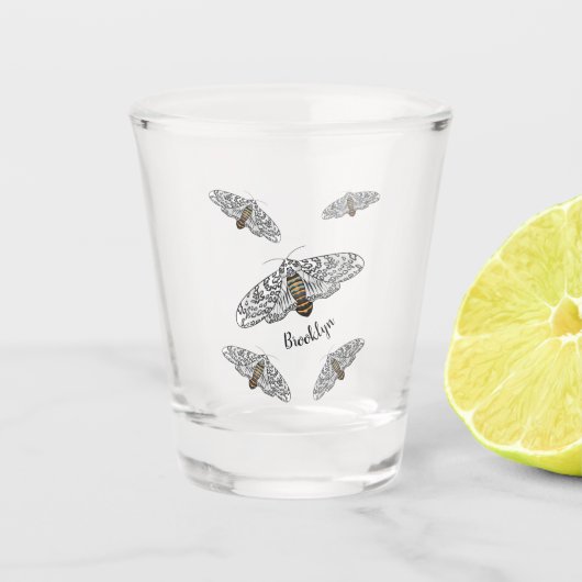 Schets van de cartoon van de reuzenluipaard shot glas (Voorkant)