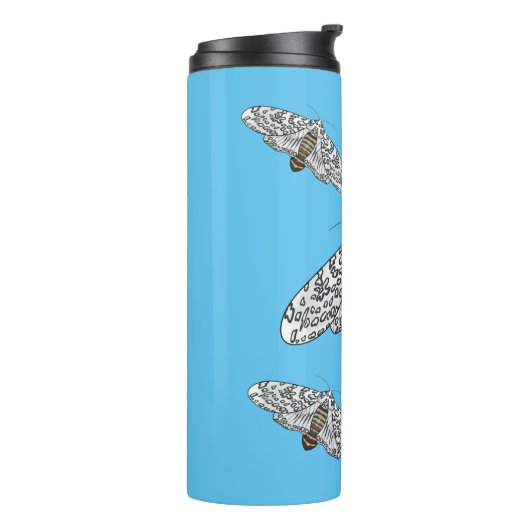 Schets van de cartoon van de reuzenluipaard thermosbeker (Gedraaid links)