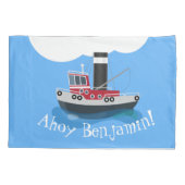 Schets van de cartoon van de rode trawlvisserij kussensloop (Achterkant)