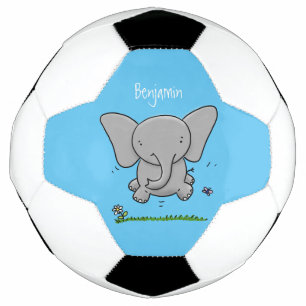 Schets van de cartoon van de schattige baby voetbal