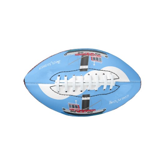 Schets van de cartoon van de trawlvisserij met de  american football (Voorkant)