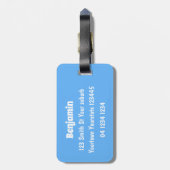 Schets van de cartoon van de trawlvisserij met de  bagagelabel (Achterkant verticaal)