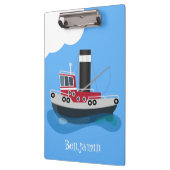 Schets van de cartoon van de trawlvisserij met de  klembord (Links)