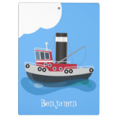 Schets van de cartoon van de trawlvisserij met de  klembord (Achterkant)