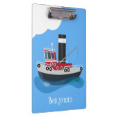 Schets van de cartoon van de trawlvisserij met de  klembord (Rechts)