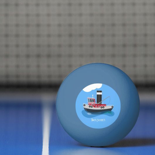 Schets van de cartoon van de trawlvisserij met de  pingpongbal (Net)