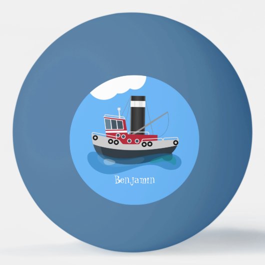 Schets van de cartoon van de trawlvisserij met de  pingpongbal (Voorkant)