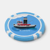 Schets van de cartoon van de trawlvisserij met de  poker chips (Enkel)