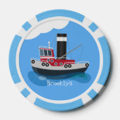 Schets van de cartoon van de trawlvisserij met de  poker chips (Achterkant)