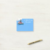 Schets van de cartoon van de trawlvisserij met de  post-it® notes (Op bureau)