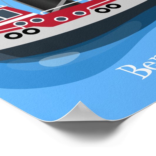 Schets van de cartoon van de trawlvisserij met de poster (Hoek)