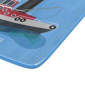 Schets van de cartoon van de trawlvisserij met de  snijplank (Hoek)