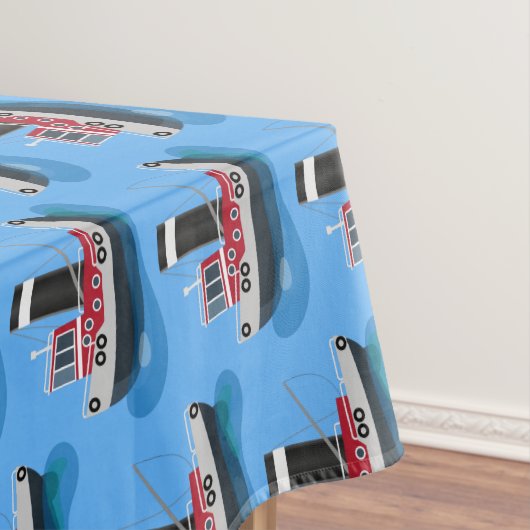 Schets van de cartoon van de trawlvisserij met de  tafelkleed (Voorbeeld)