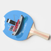 Schets van de cartoon van de trawlvisserij met de tafeltennisbatje (Zijkant)