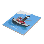 Schets van de cartoon van de trawlvisserij met de tegeltje (Zijkant)