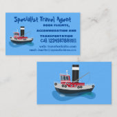 Schets van de cartoon van de trawlvisserij met de  visitekaartje (Voorkant / Achterkant)