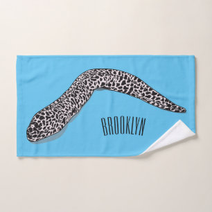 Schets van de cartoon van gepotte moray bad handdoek