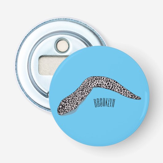 Schets van de cartoon van gepotte moray button flesopener (Voorkant)
