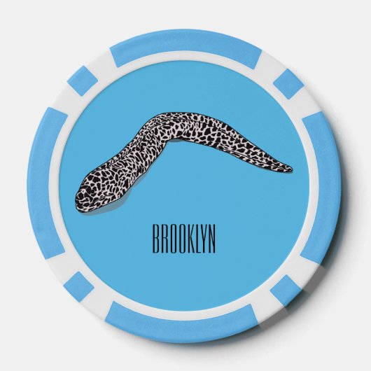 Schets van de cartoon van gepotte moray poker chips (Achterkant)