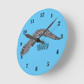 Schets van de cartoon van gepotte moray ronde klok (Hoek)