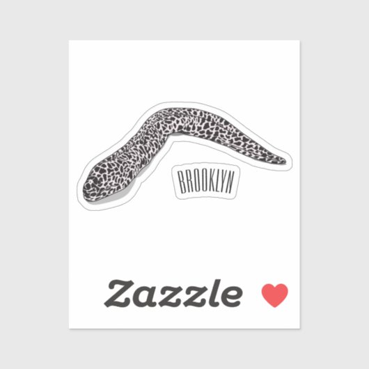 Schets van de cartoon van gepotte moray sticker (Vel)