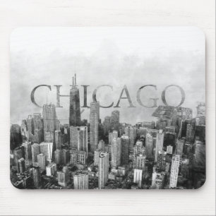 Schets van de Chicago Skyline Muismat
