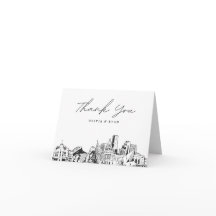 Schets van de Denver skyline bedankkaart