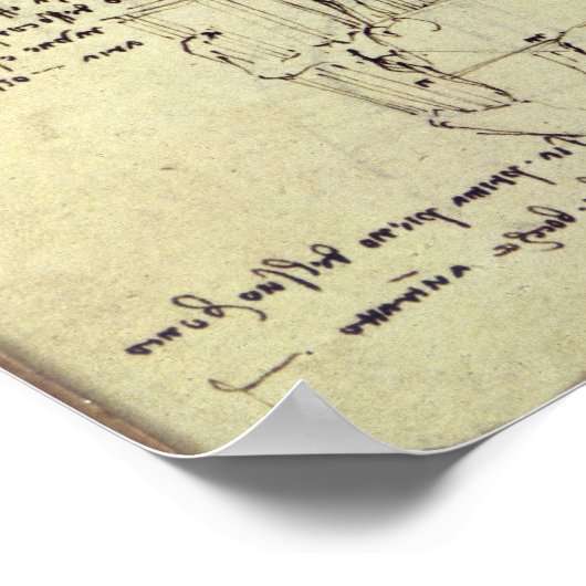 Schets van de gipspit voor het Sforza-paard Poster (Hoek)