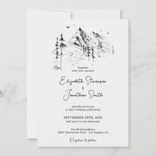 Schets van de hand getrokken gebergte kaart (Voorkant)