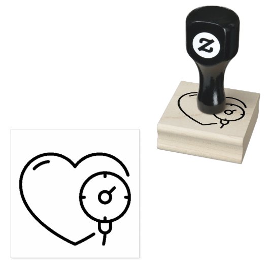 Schets van de hartbloeddruk rubberstempel (Gestempeld)