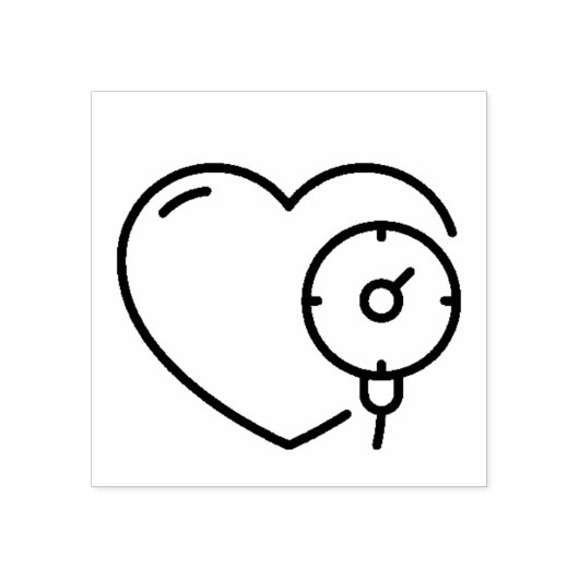 Schets van de hartbloeddruk rubberstempel (Afrduk)