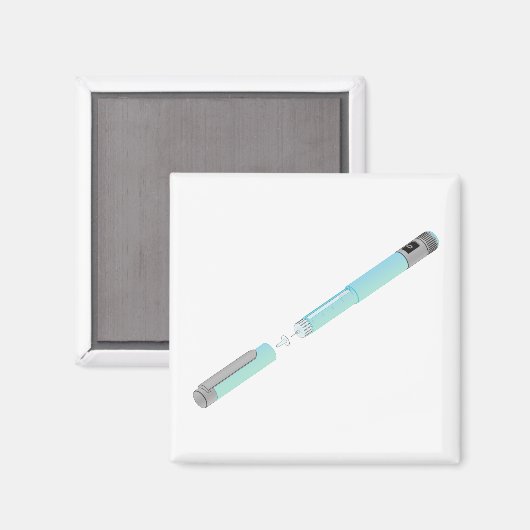 Schets van de insulinepen magneet (Voorkant / Achterkant)