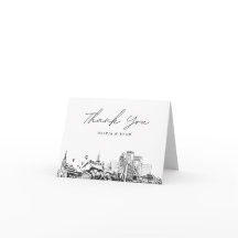 Schets van de Louisville-skyline op bedankkaart