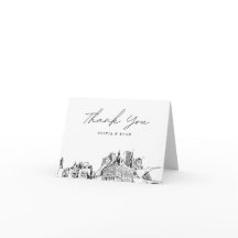 Schets van de Milwaukee skyline op bedankkaart