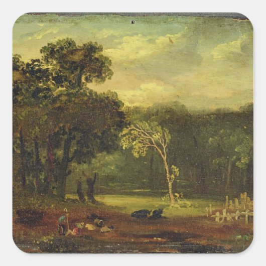 Schets van de Natuur in Sion Park, 1819 (olie op d Vierkante Sticker (Voorkant)