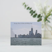 Schets van de prachtige Chicago Skyline Briefkaart (Staand voorkant)
