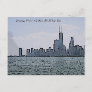 Schets van de prachtige Chicago Skyline Briefkaart