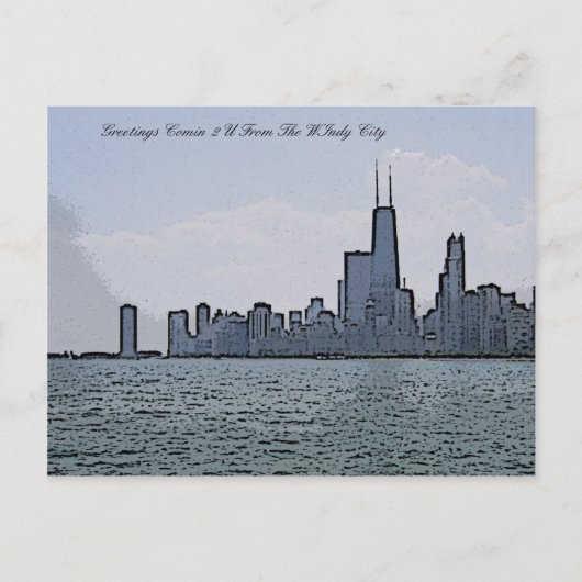 Schets van de prachtige Chicago Skyline Briefkaart (Voorkant)