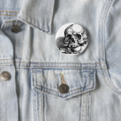  schets van de schedel en de beenderen ronde button 5,7 cm (In situ)