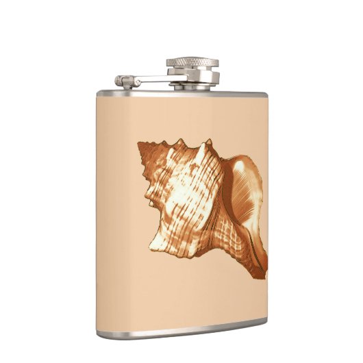 Schets van de schelp van de kegel - bruin, wit en  heupfles (Rechts)