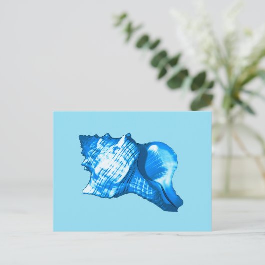 Schets van de schelp van de kegel - kobalt en sky briefkaart (Staand voorkant)