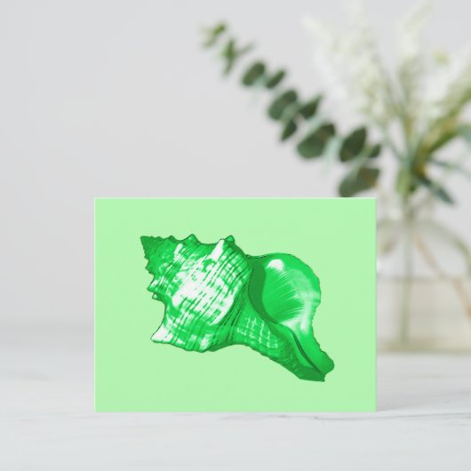 Schets van de schelp van de kegel - smaragd en kal briefkaart (Staand voorkant)