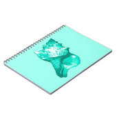 Schets van de schelp van de kegel - turquoise, wit notitieboek (Linkerzijde)