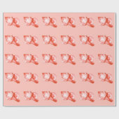 Schets van de schelp van de sluiting - koraal, roz cadeaupapier (Vlak)