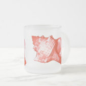 Schets van de schelp van de sluiting - koraal, roz matglas koffiemok (Voorkant rechts)